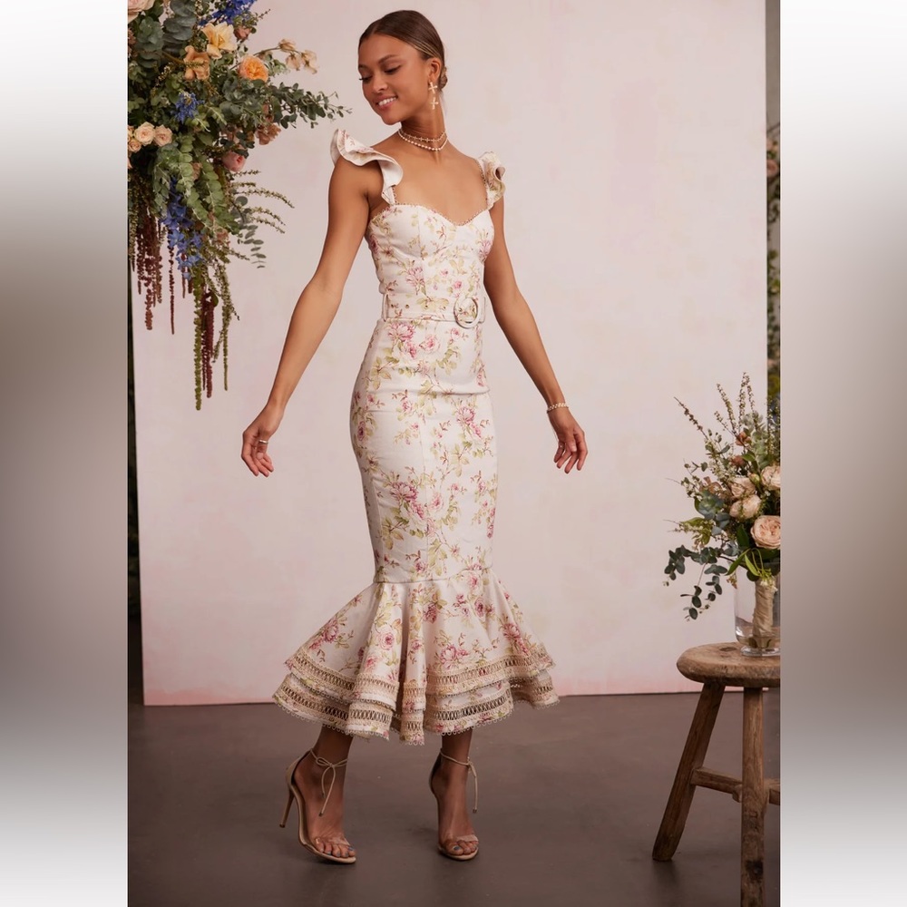 V Chapman Rosalie Dress in Pink Rose